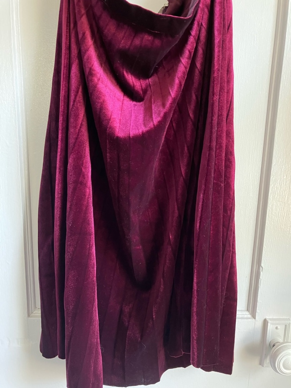 Velvet Midi Skirt in Deep Wine